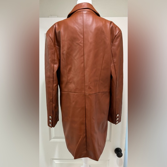 NWOT JUICY COUTURE Oversized Faux Leather Blazer Style Trench Coat - Picture 6 of 16